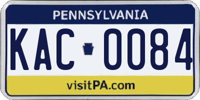 PA license plate KAC0084