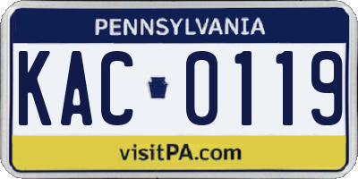 PA license plate KAC0119