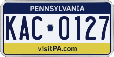 PA license plate KAC0127