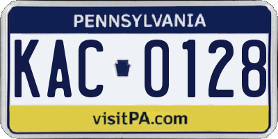 PA license plate KAC0128