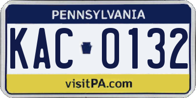 PA license plate KAC0132