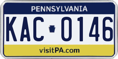 PA license plate KAC0146