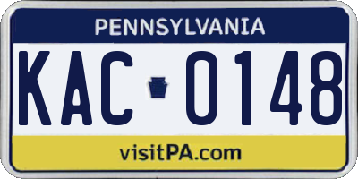 PA license plate KAC0148