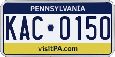 PA license plate KAC0150