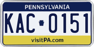 PA license plate KAC0151