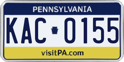 PA license plate KAC0155
