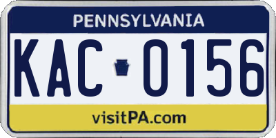 PA license plate KAC0156