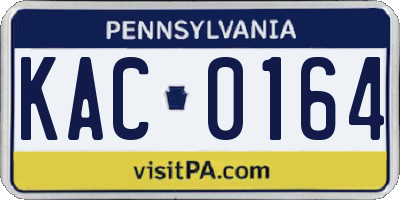 PA license plate KAC0164