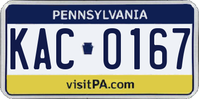 PA license plate KAC0167