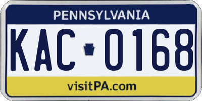 PA license plate KAC0168