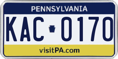 PA license plate KAC0170