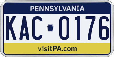 PA license plate KAC0176