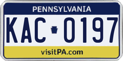 PA license plate KAC0197