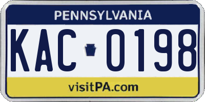 PA license plate KAC0198