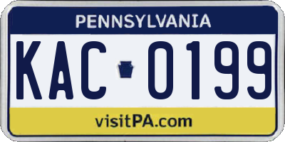 PA license plate KAC0199