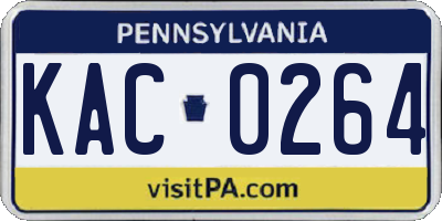 PA license plate KAC0264