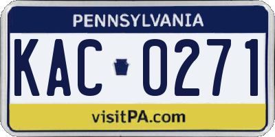 PA license plate KAC0271