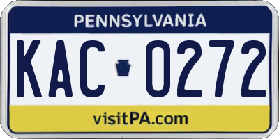 PA license plate KAC0272