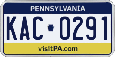 PA license plate KAC0291