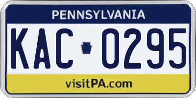PA license plate KAC0295