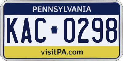PA license plate KAC0298