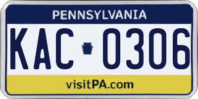 PA license plate KAC0306