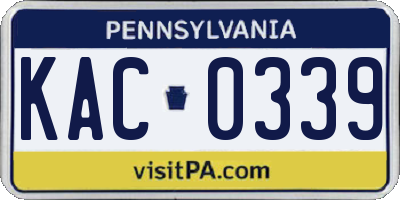 PA license plate KAC0339