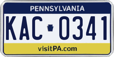 PA license plate KAC0341