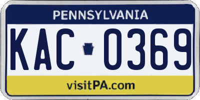 PA license plate KAC0369