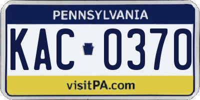 PA license plate KAC0370