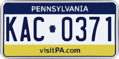 PA license plate KAC0371