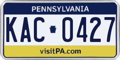 PA license plate KAC0427