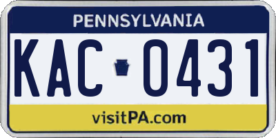 PA license plate KAC0431