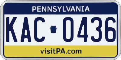 PA license plate KAC0436