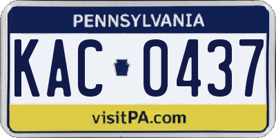 PA license plate KAC0437