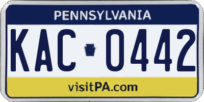 PA license plate KAC0442