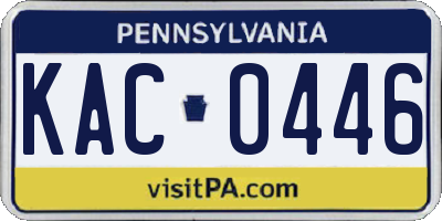 PA license plate KAC0446