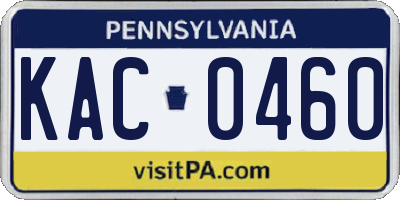 PA license plate KAC0460