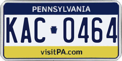 PA license plate KAC0464