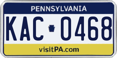 PA license plate KAC0468