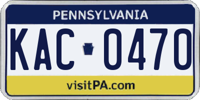 PA license plate KAC0470