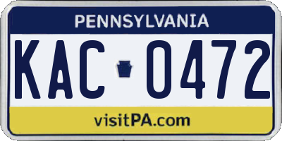 PA license plate KAC0472