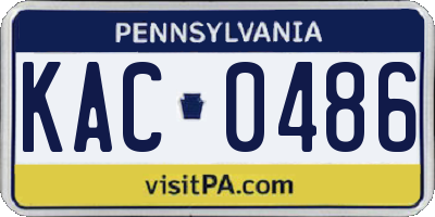 PA license plate KAC0486