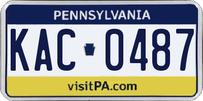 PA license plate KAC0487