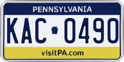 PA license plate KAC0490
