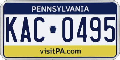 PA license plate KAC0495