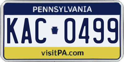 PA license plate KAC0499