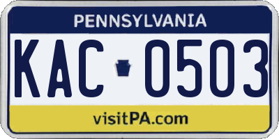PA license plate KAC0503