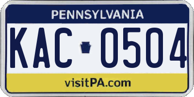 PA license plate KAC0504