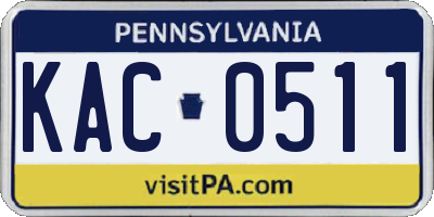 PA license plate KAC0511